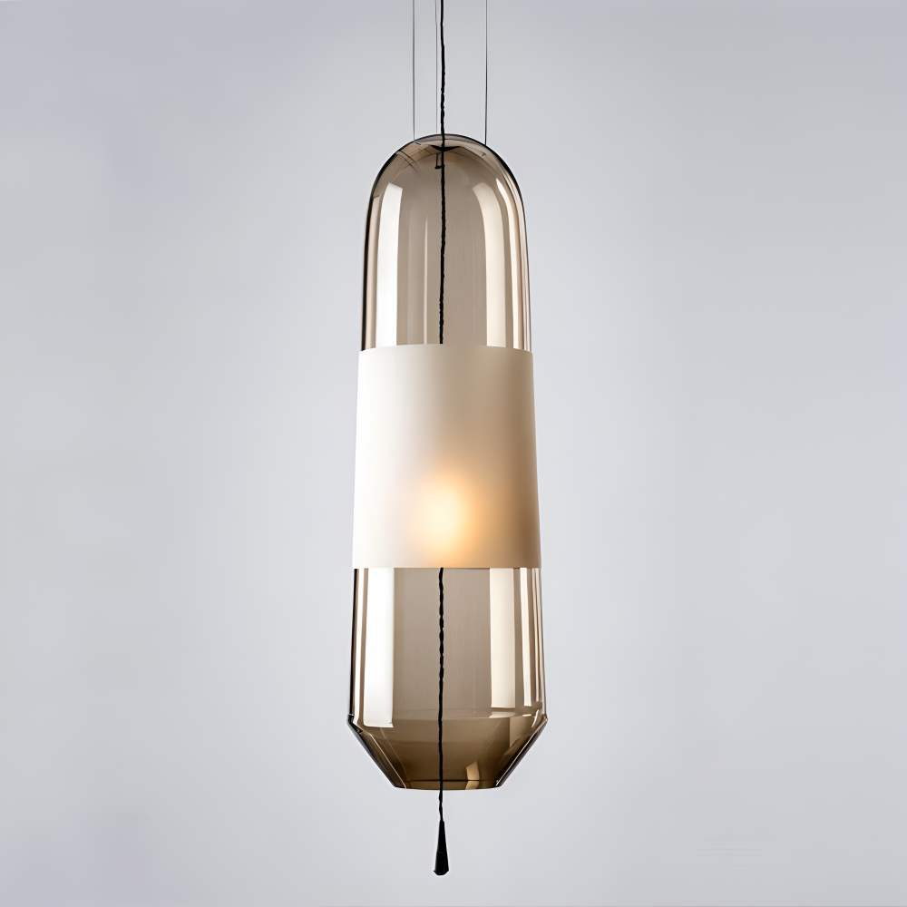 ElonGlass Pendelleuchte - E14 Sockel, Vintage Hängelampe mit Offenem Design