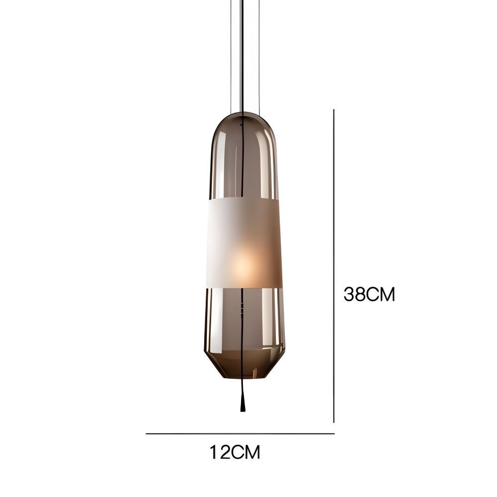 ElonGlass Pendelleuchte - E14 Sockel, Vintage Hängelampe mit Offenem Design