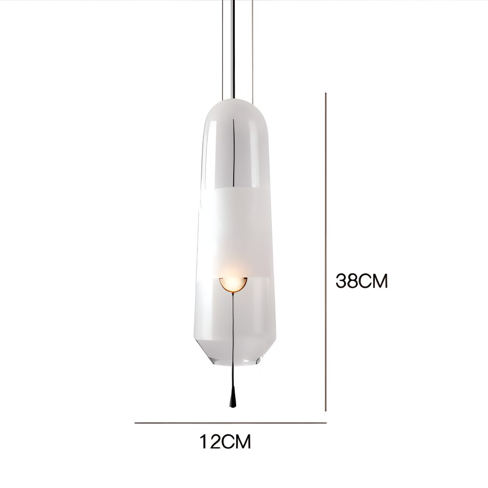 ElonGlass Pendelleuchte - E14 Sockel, Vintage Hängelampe mit Offenem Design