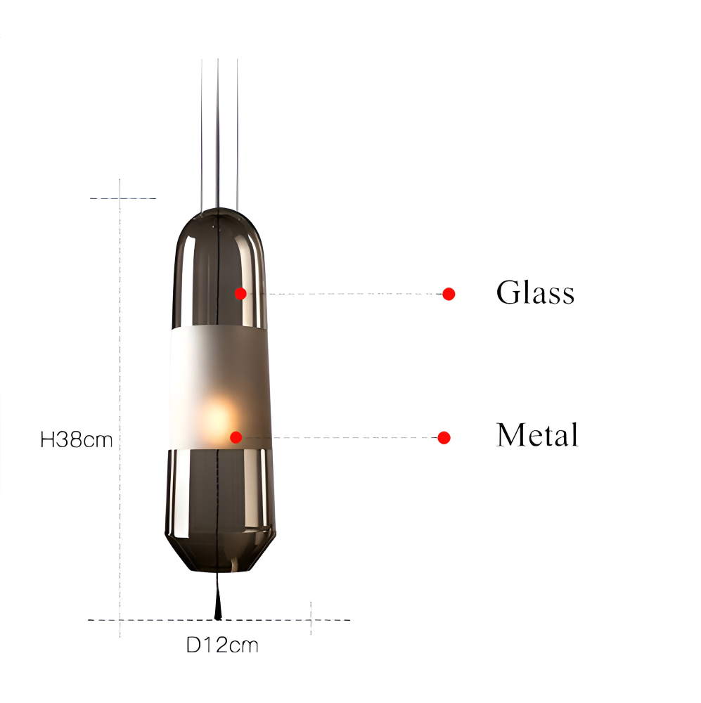 ElonGlass Pendelleuchte - E14 Sockel, Vintage Hängelampe mit Offenem Design