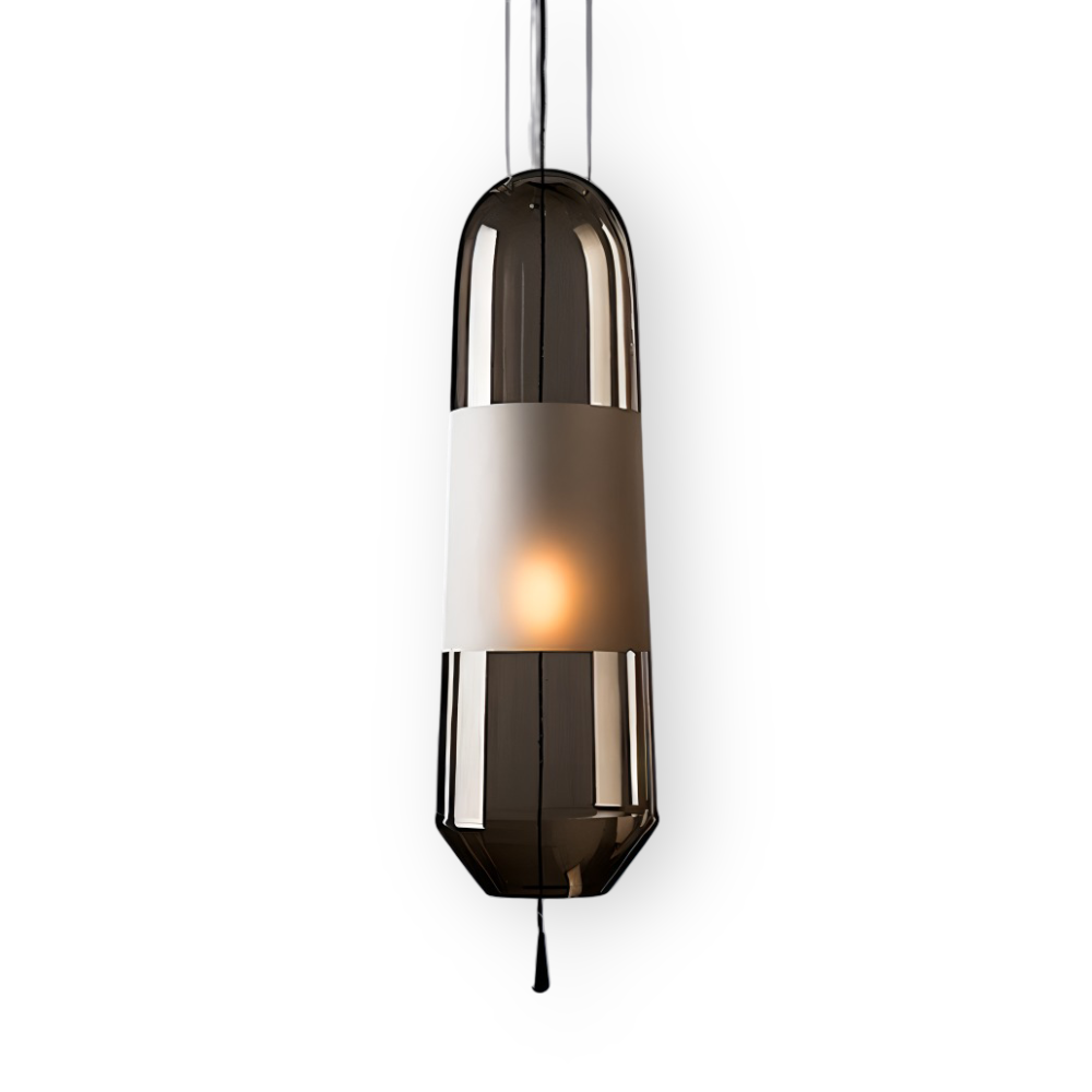 ElonGlass Pendelleuchte - E14 Sockel, Vintage Hängelampe mit Offenem Design