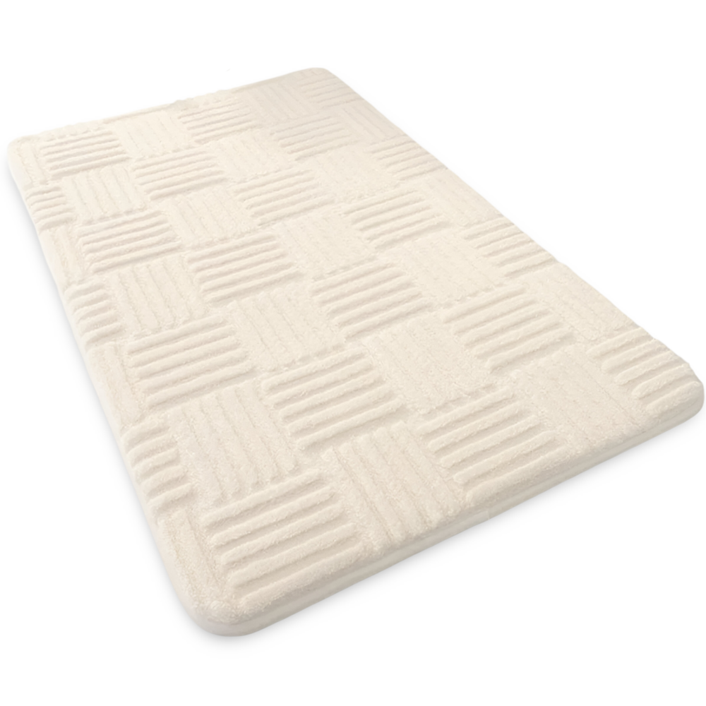 Extra Dicke Rutschfeste Badematte mit Gestreiftem Design - Weich und Hoch Absorbierend für das Badezimmer