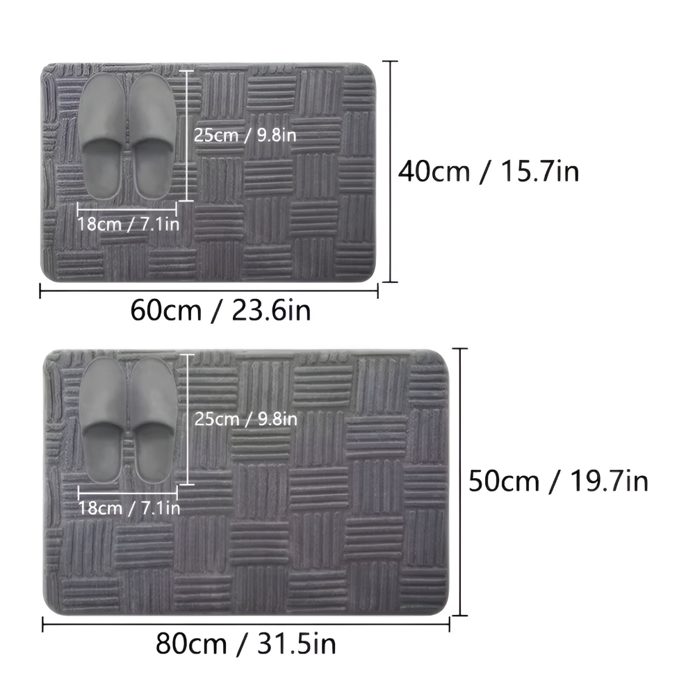 Extra Dicke Rutschfeste Badematte mit Gestreiftem Design - Weich und Hoch Absorbierend für das Badezimmer