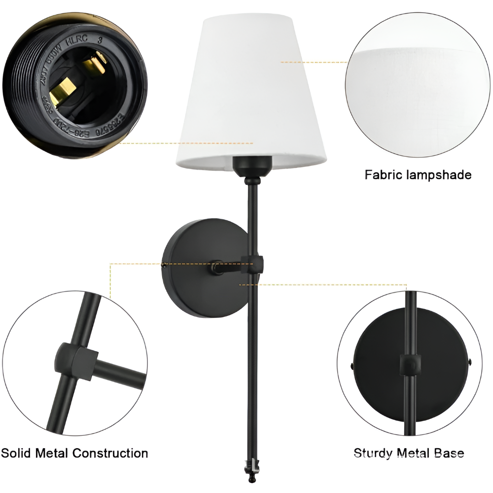 FabDuo WallLamp - Wandleuchte aus Metall mit Stoffbezug