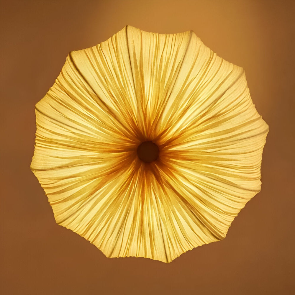 Stoff Wabi-Sabi Stil Pendelleuchte - Rustikale Gewellte Schalenform Hängelampe