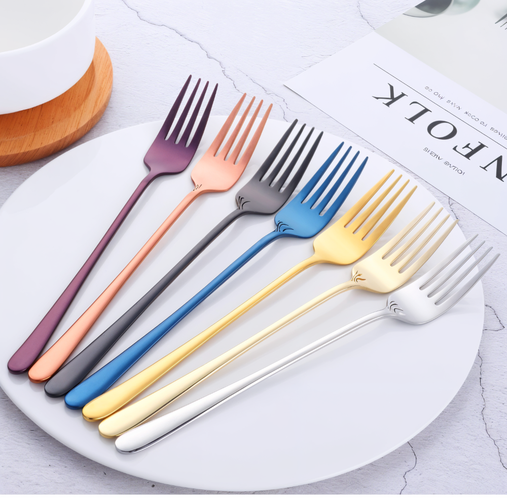 Fancy Fork Set - 4/6 Stück Bunte Edelstahlgabel