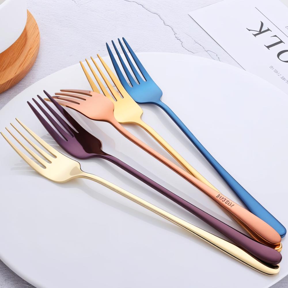 Fancy Fork Set - 4/6 Stück Bunte Edelstahlgabel
