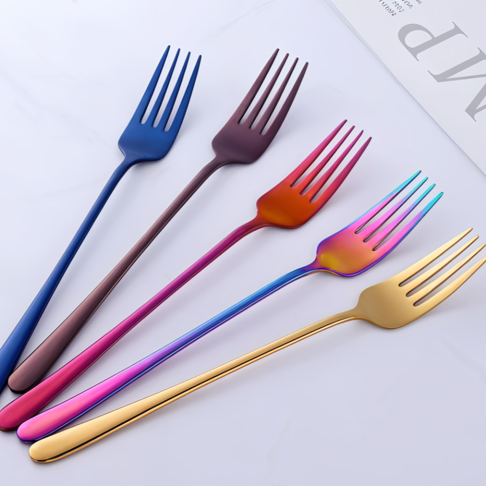 Fancy Fork Set - 4/6 Stück Bunte Edelstahlgabel