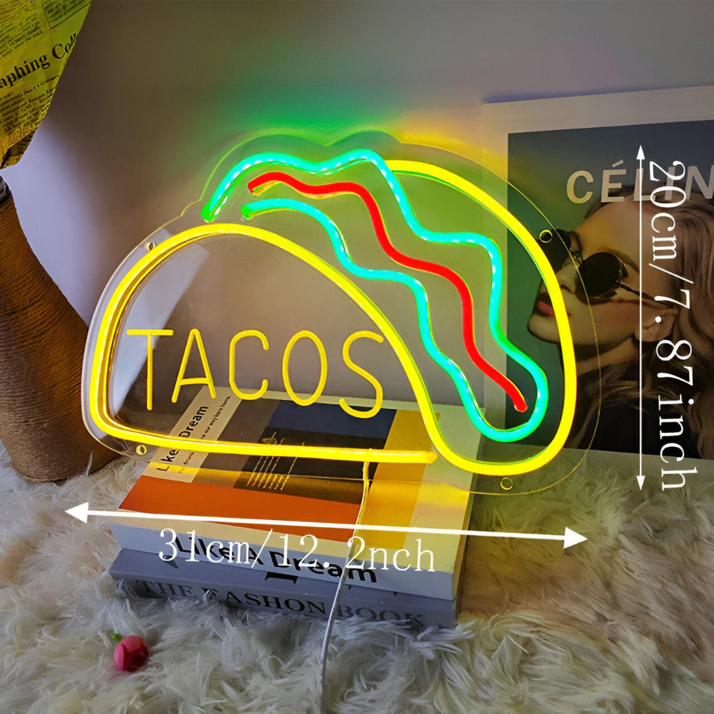 Fastfood Neon Sign - Buntes Fast Food Schild