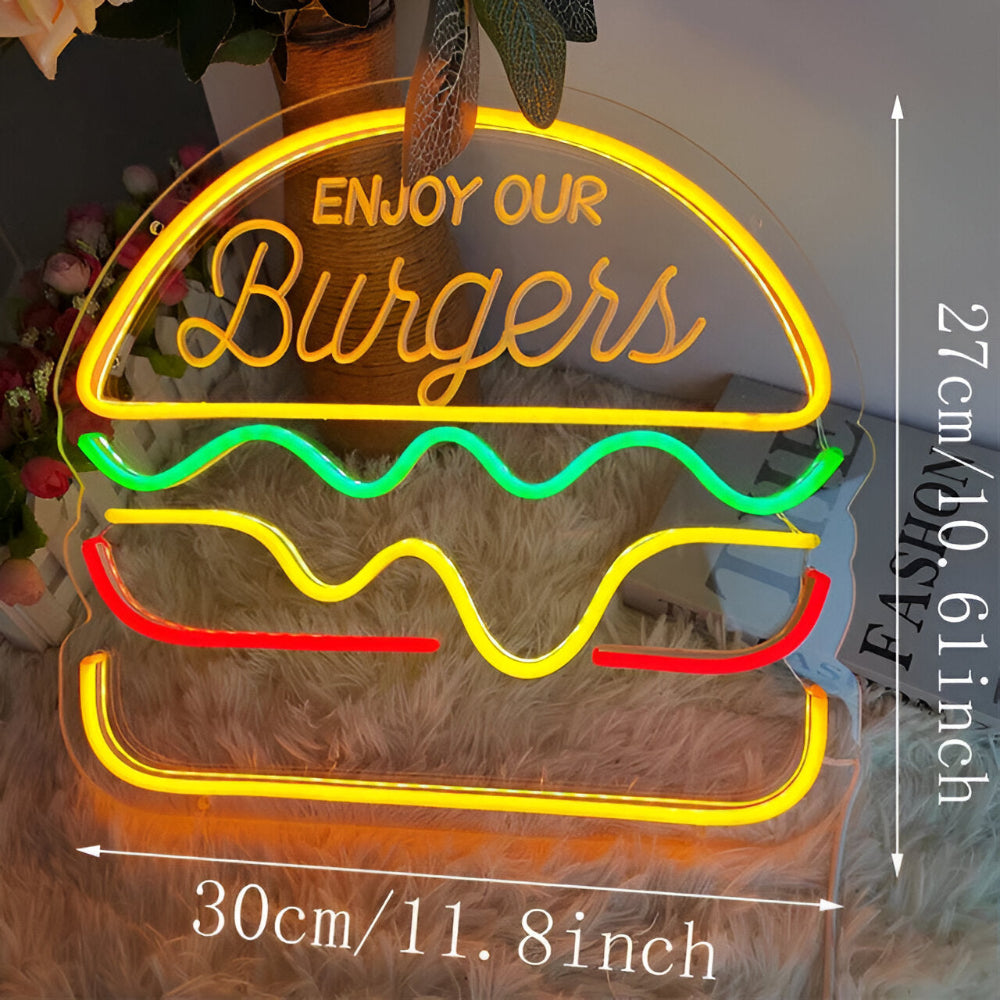 Fastfood Neon Sign - Buntes Fast Food Schild