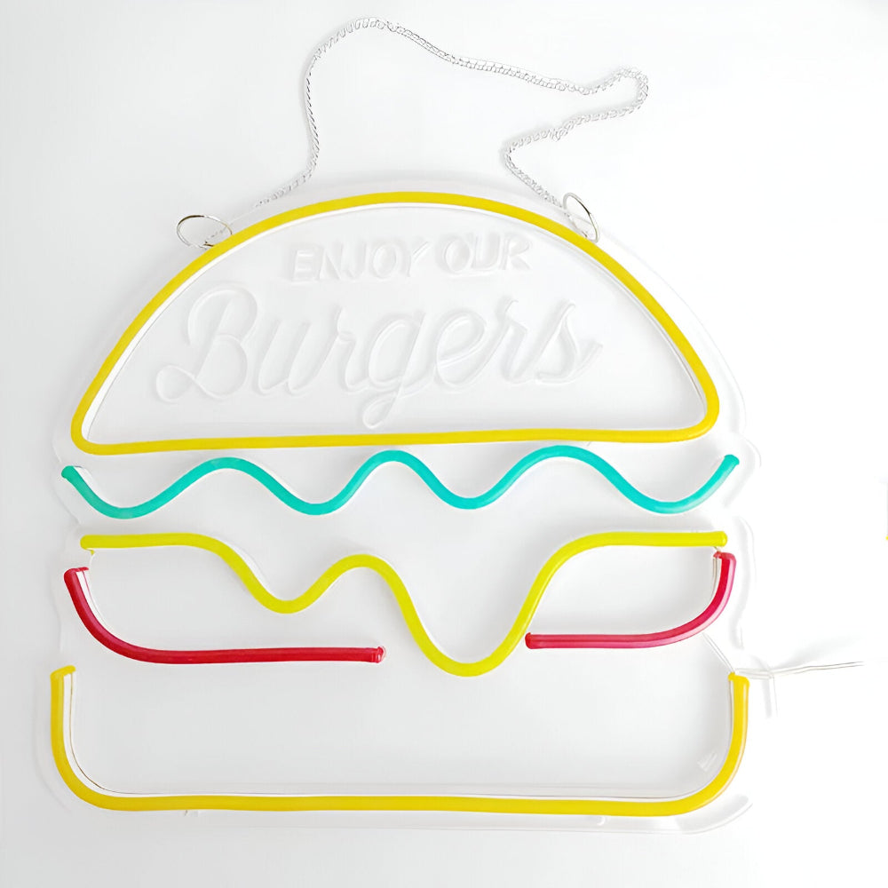 Fastfood Neon Sign - Buntes Fast Food Schild