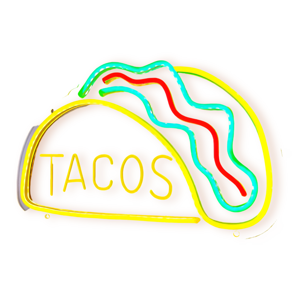 Fastfood Neon Sign - Buntes Fast Food Schild