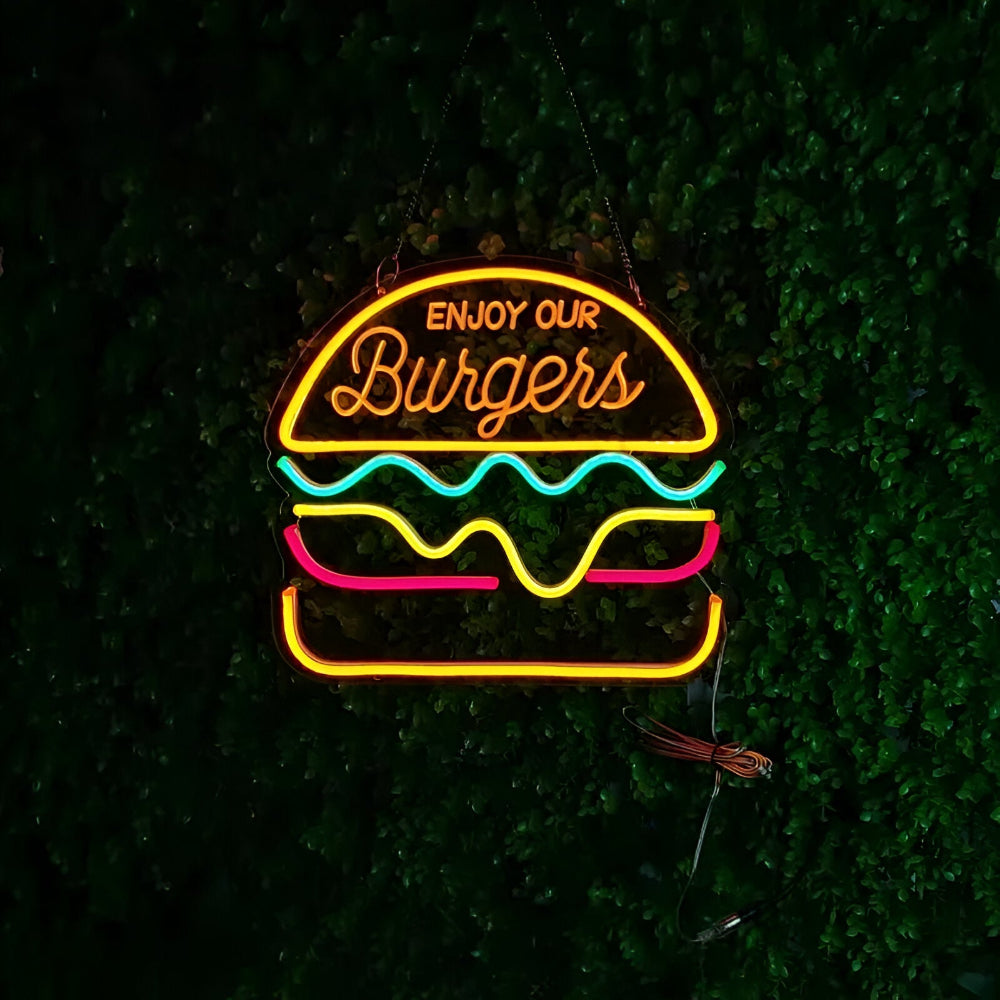Fastfood Neon Sign - Buntes Fast Food Schild