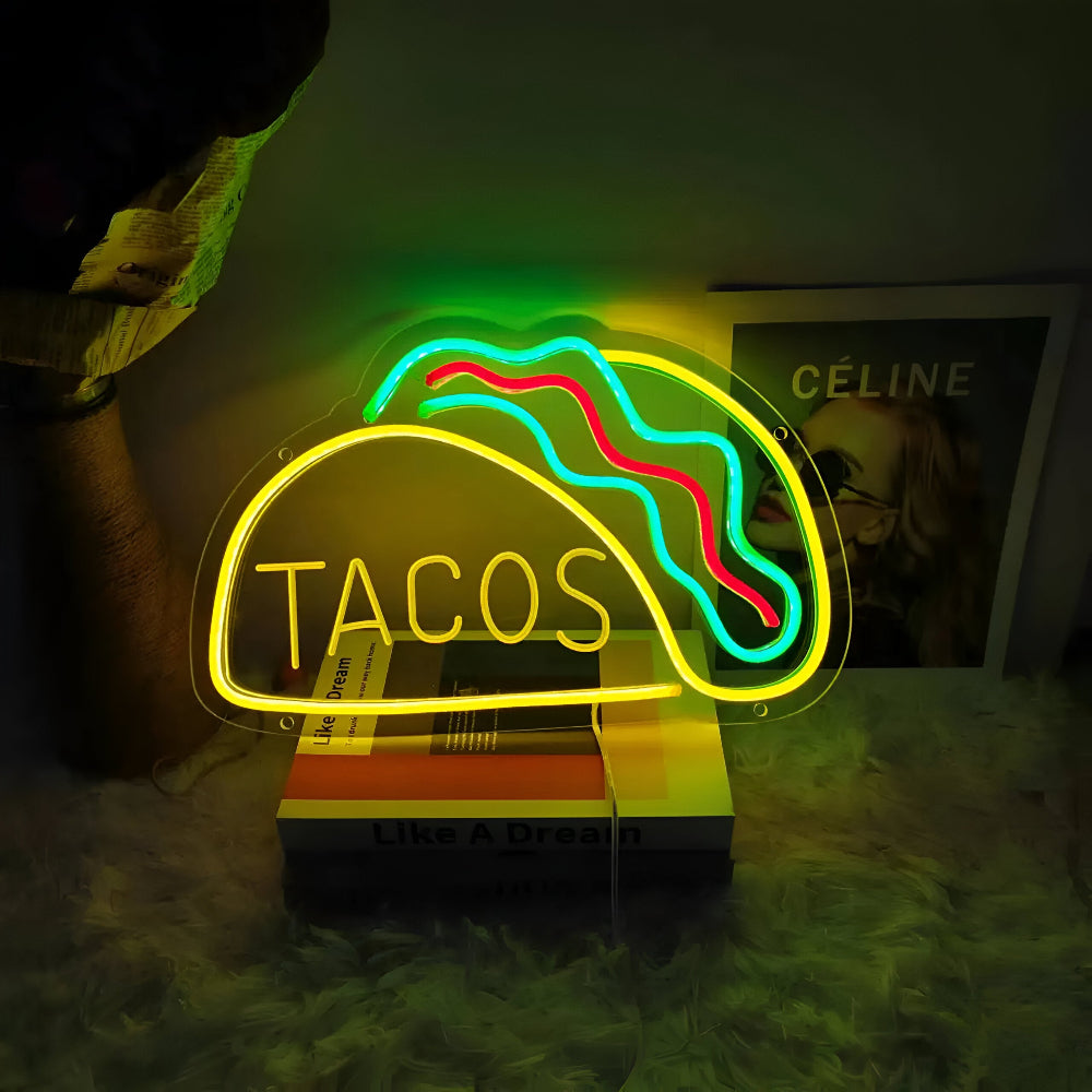 Fastfood Neon Sign - Buntes Fast Food Schild
