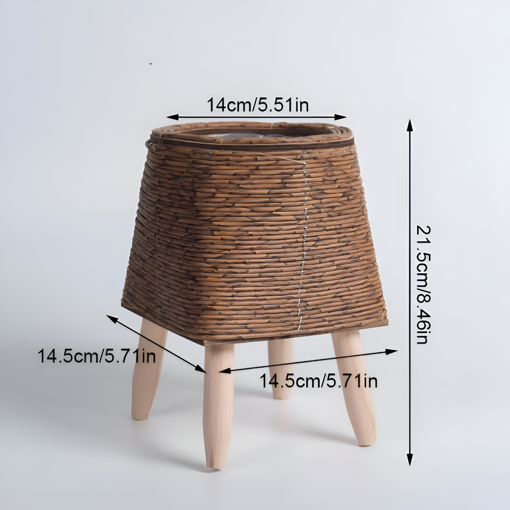 FauxWicker Pot - Artisan Rustic Rattan Pflanzkübel - Dekorative Blumenkorb