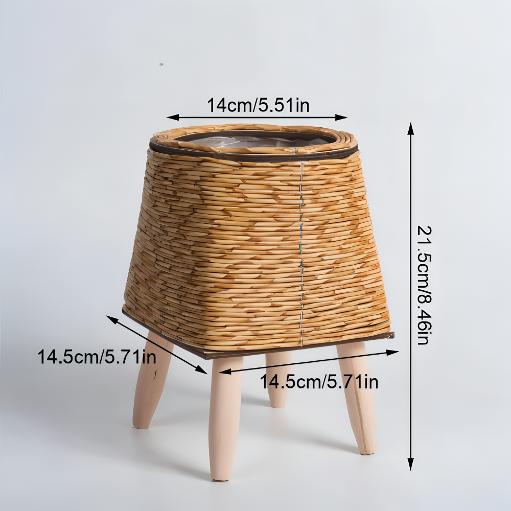 FauxWicker Pot - Artisan Rustic Rattan Pflanzkübel - Dekorative Blumenkorb