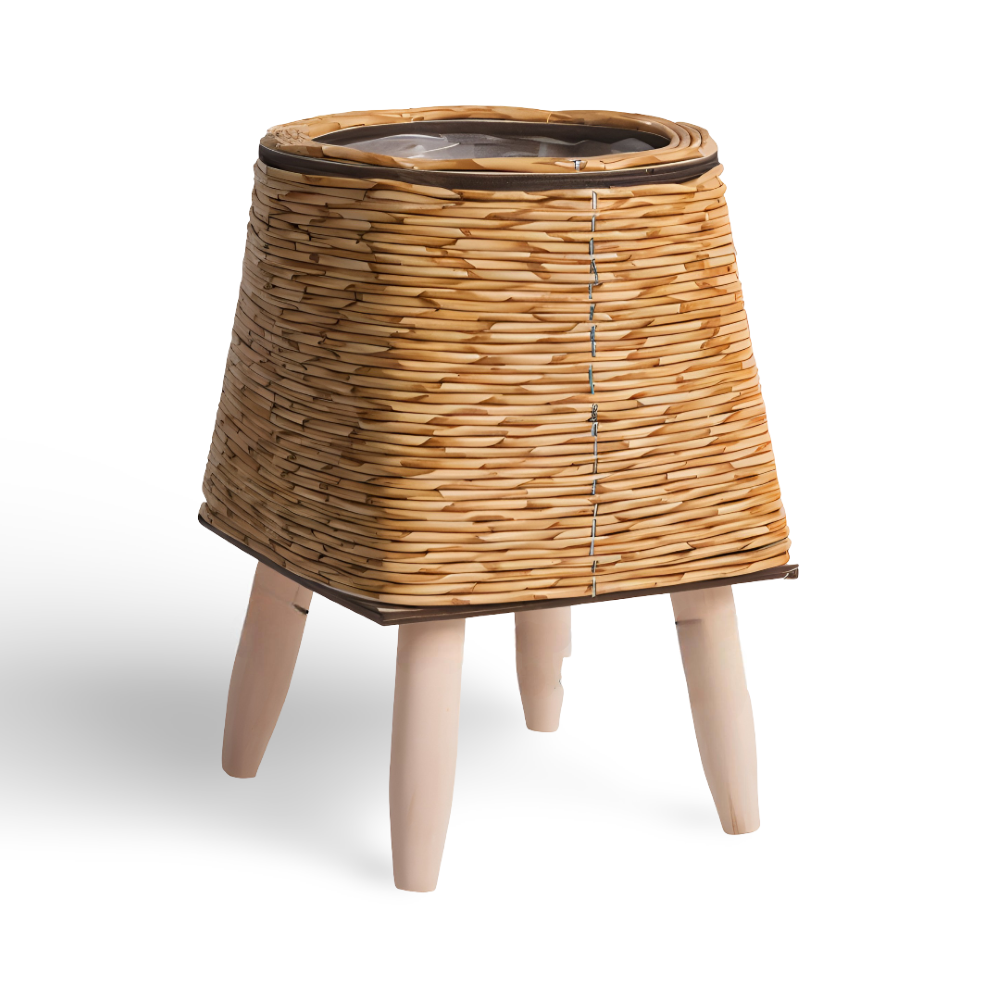 FauxWicker Pot - Artisan Rustic Rattan Pflanzkübel - Dekorative Blumenkorb