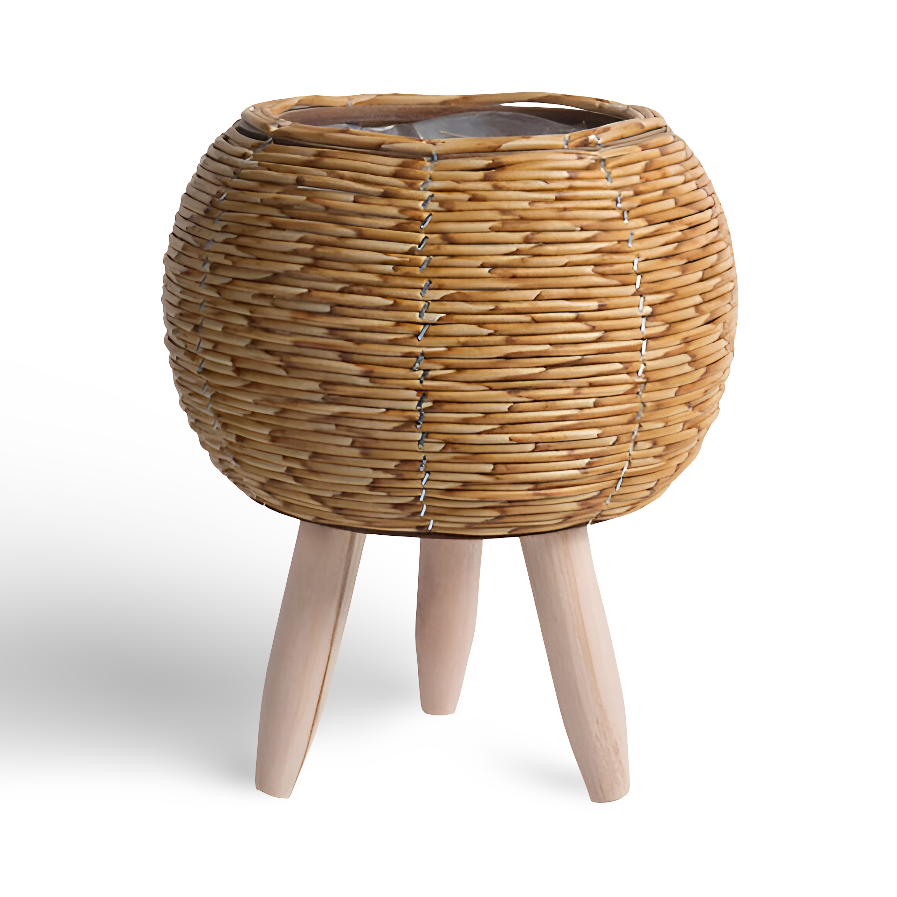FauxWicker Pot - Artisan Rustic Rattan Pflanzkübel - Dekorative Blumenkorb
