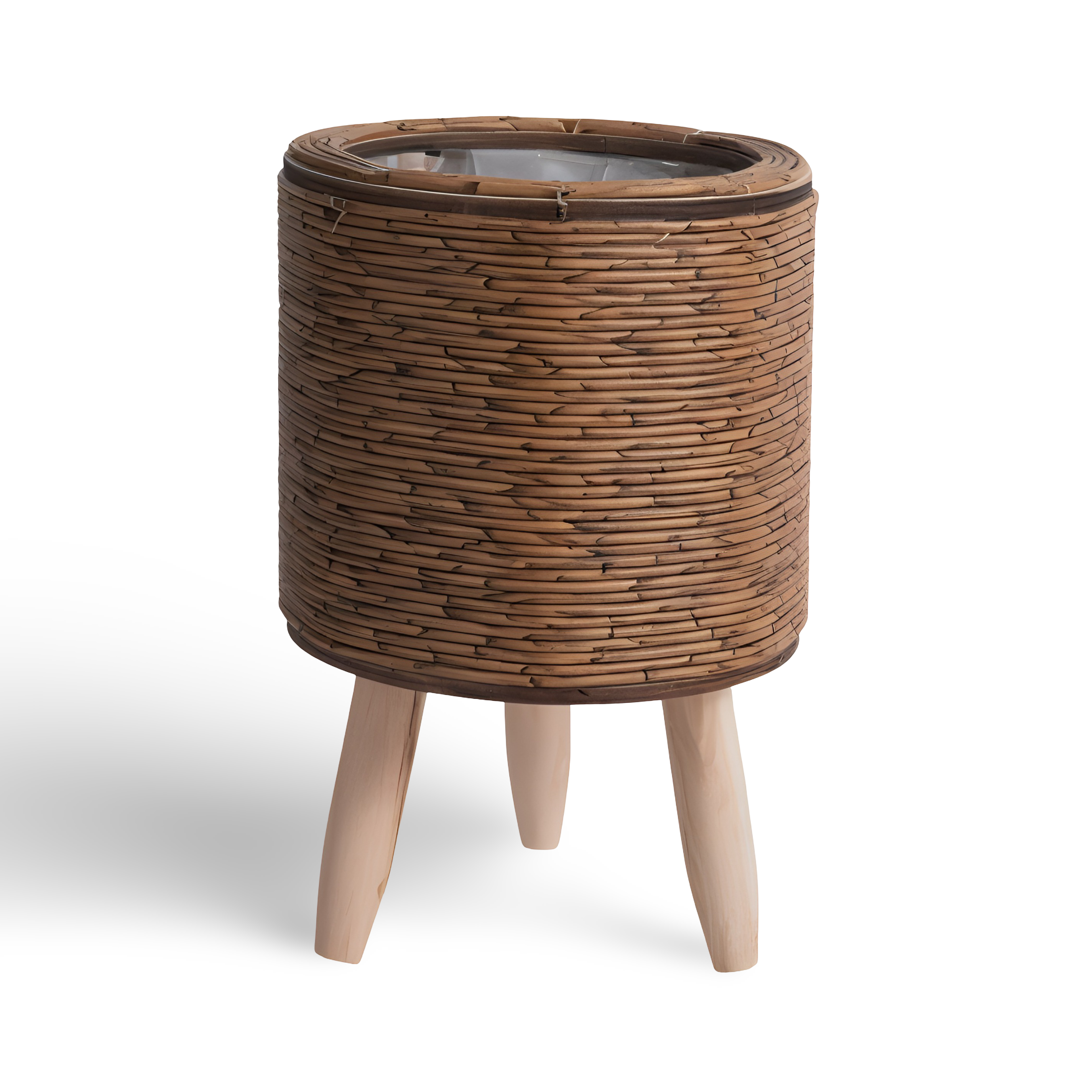 FauxWicker Pot - Artisan Rustic Rattan Pflanzkübel - Dekorative Blumenkorb