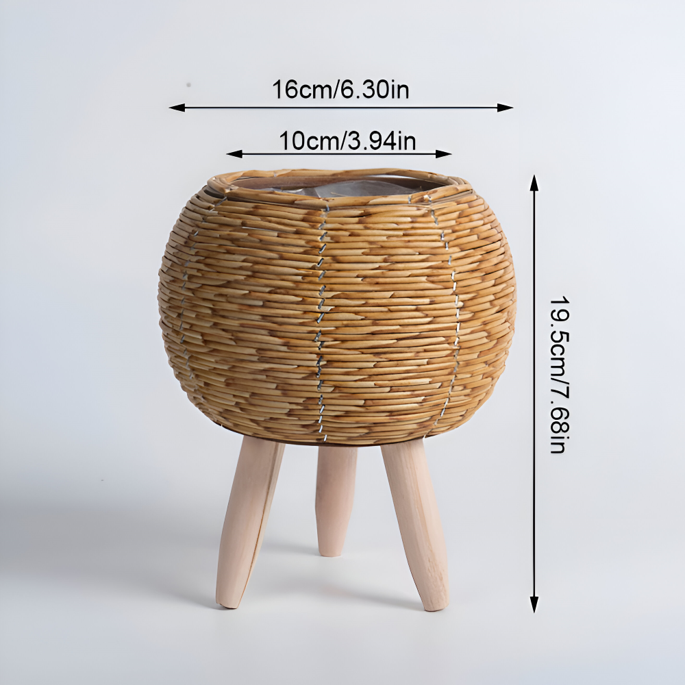 FauxWicker Pot - Artisan Rustic Rattan Pflanzkübel - Dekorative Blumenkorb