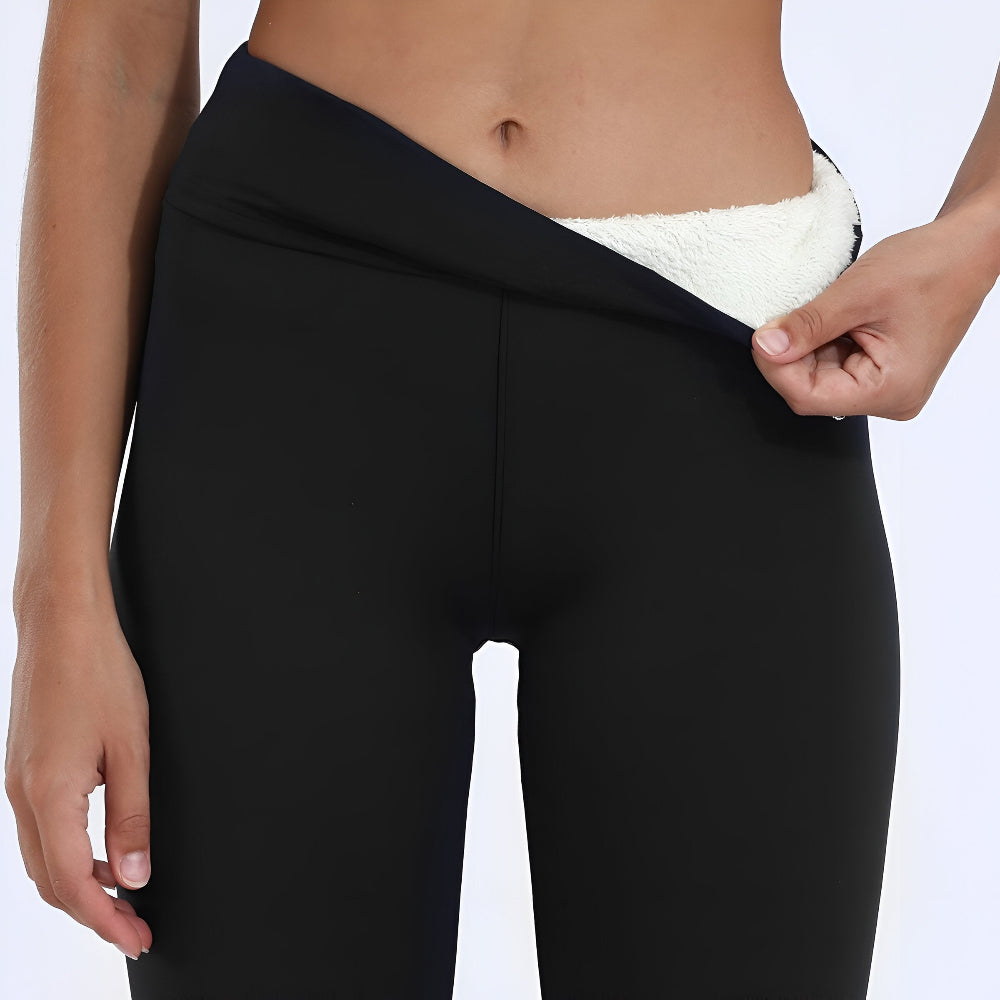 FitFlex Fleece Legging - Plüschhose mit hoher Taille und Dehnbarkeit für Frauen