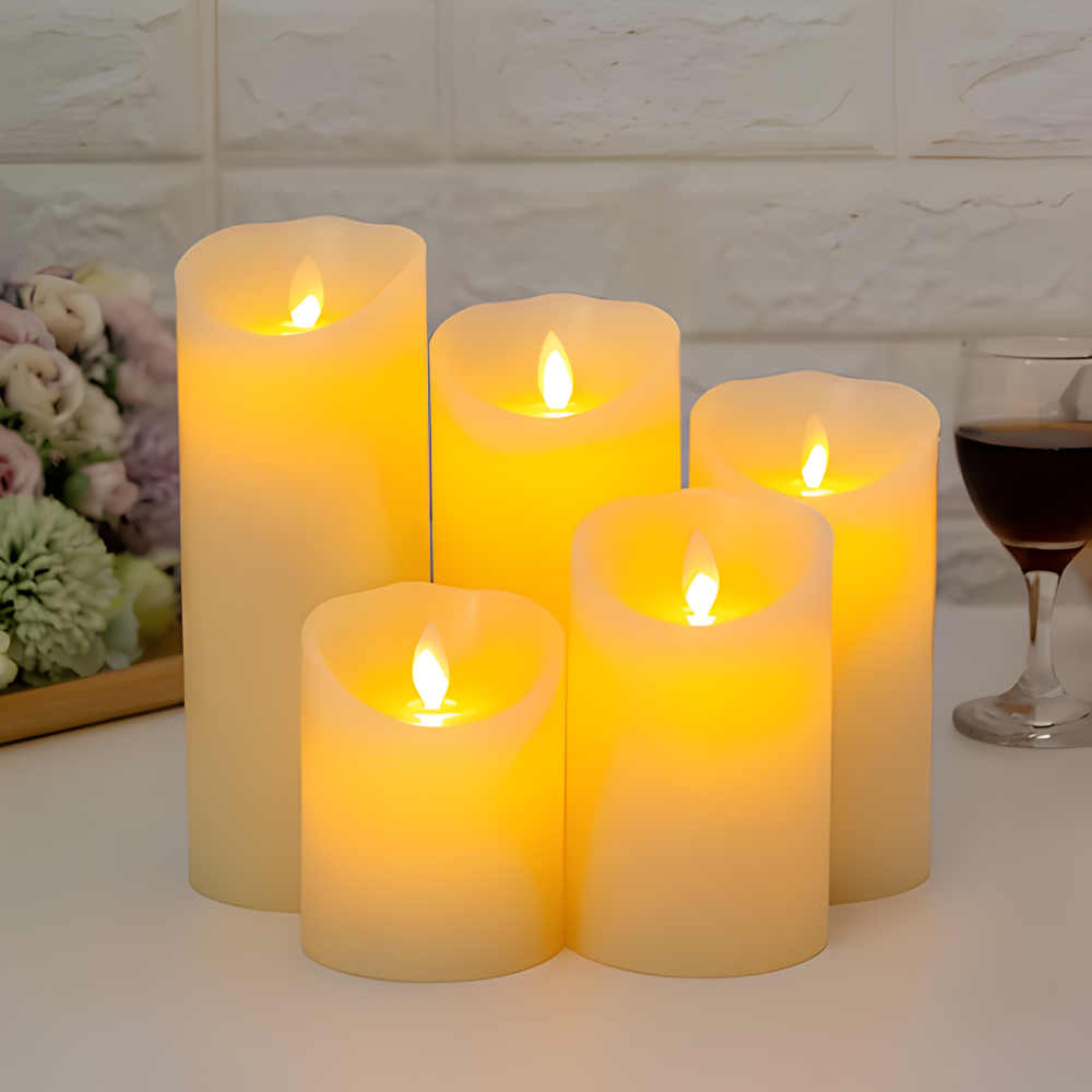 FlamaFaux - Moderne LED Kerzen mit Fackerndem, Warmem Schein