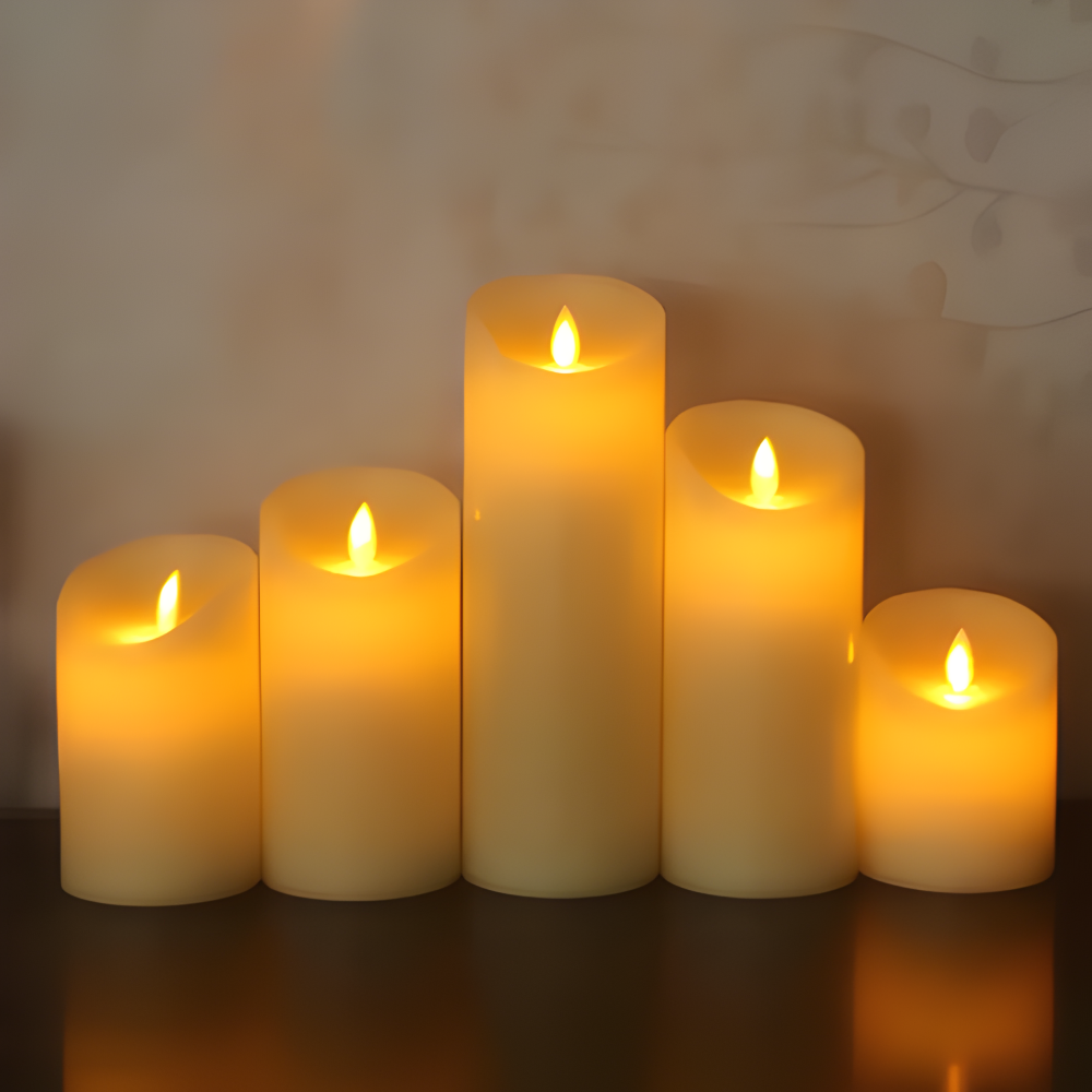 FlamaFaux - Moderne LED Kerzen mit Fackerndem, Warmem Schein