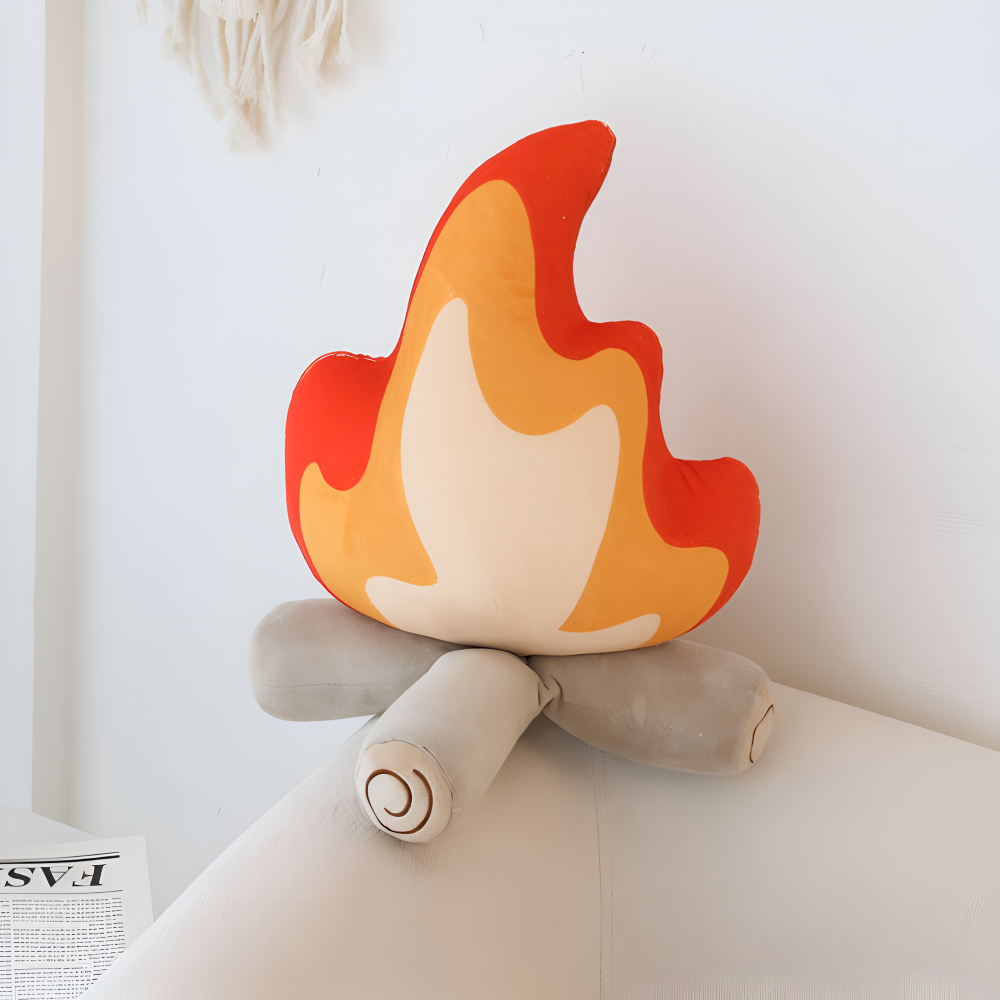 FlamaFluff - Plüsch Lagerfeuer Inspirierte Deko Kissen