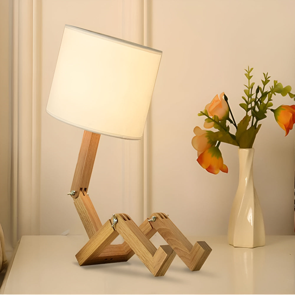 Flexible WoodMan Lampe - Massivholz-Roboter-Schreibtischlampe