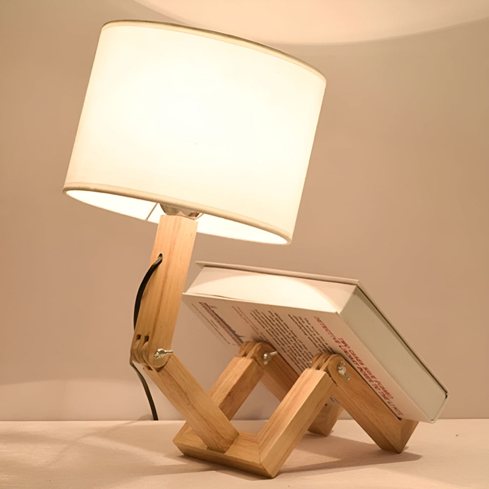 Flexible WoodMan Lampe - Massivholz-Roboter-Schreibtischlampe