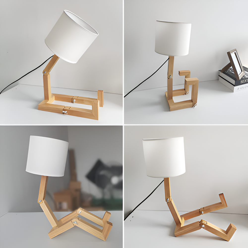 Flexible WoodMan Lampe - Massivholz-Roboter-Schreibtischlampe