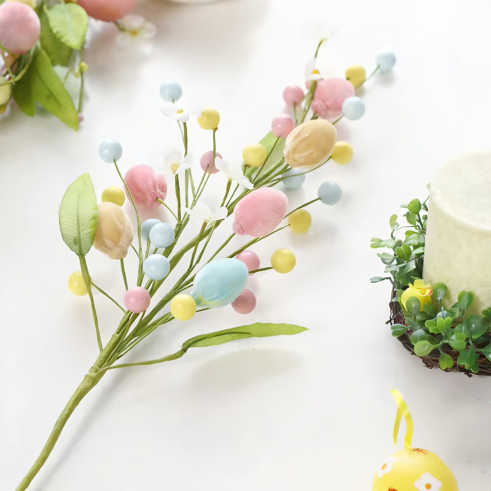 Floret Pastell Osterei Rebe - 50cm Biegsame Faux Floralen Zweig für Osterdeko