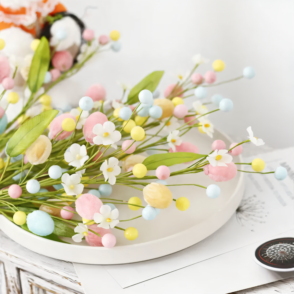 Floret Pastell Osterei Rebe - 50cm Biegsame Faux Floralen Zweig für Osterdeko