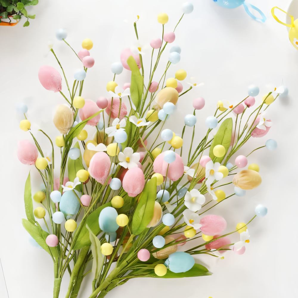 Floret Pastell Osterei Rebe - 50cm Biegsame Faux Floralen Zweig für Osterdeko