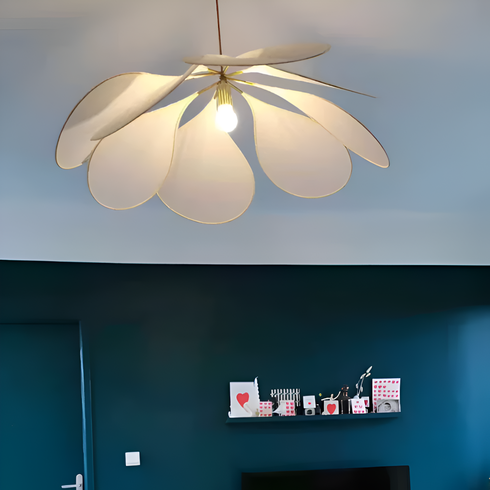 FloryVint Pendelleuchte - Vintage Blumen Design Stoff Hängelampe