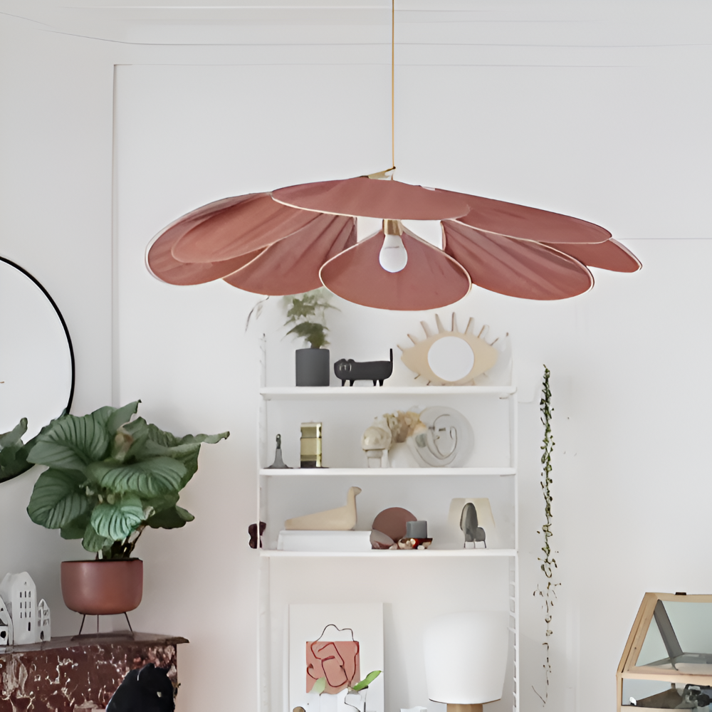 FloryVint Pendelleuchte - Vintage Blumen Design Stoff Hängelampe