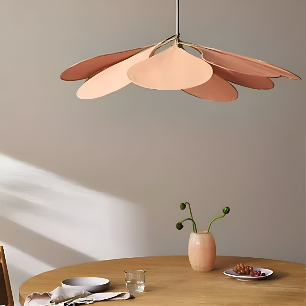 FloryVint Pendelleuchte - Vintage Blumen Design Stoff Hängelampe