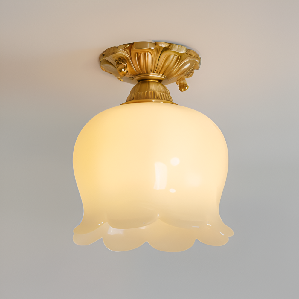 FlourishGlo Deckenleuchte - Dekorative Vintage Harz Blume geformt LED Deckenleuchte