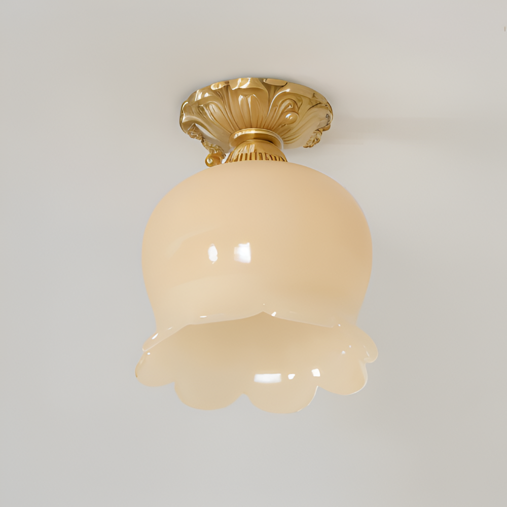 FlourishGlo Deckenleuchte - Dekorative Vintage Harz Blume geformt LED Deckenleuchte