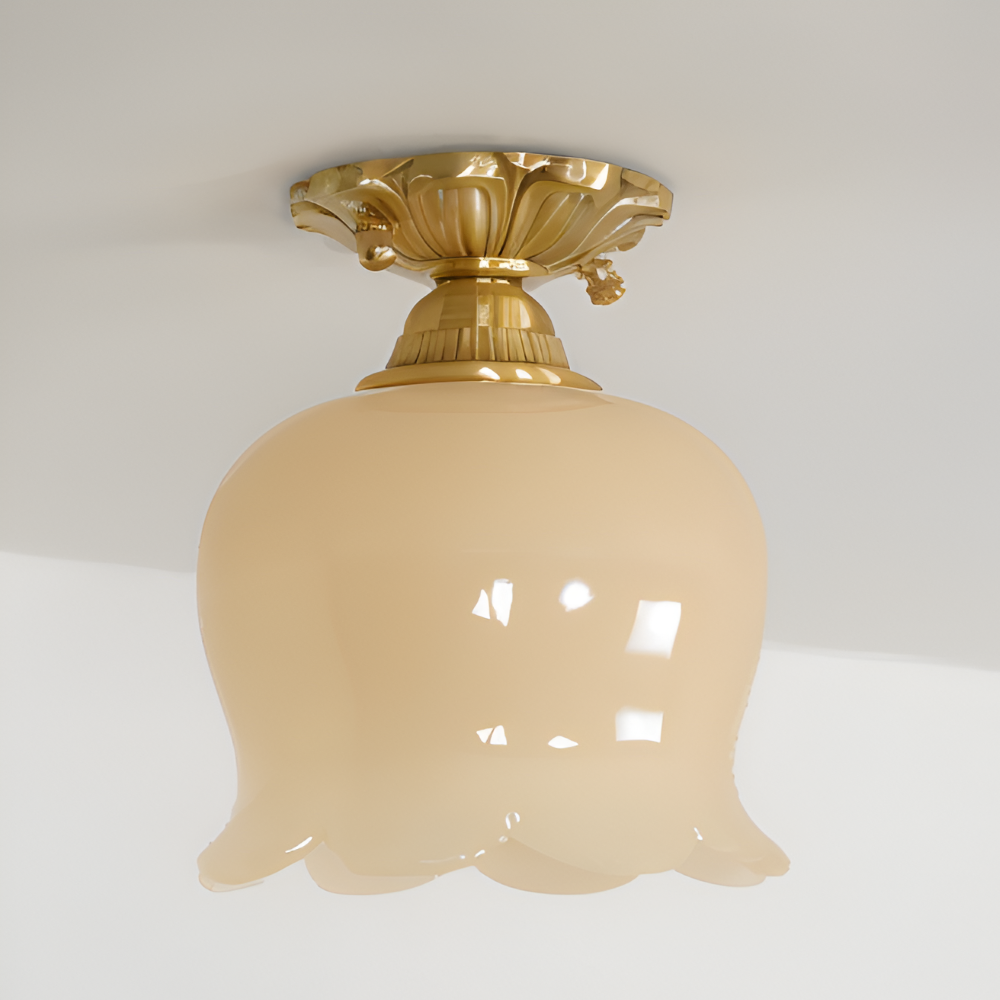 FlourishGlo Deckenleuchte - Dekorative Vintage Harz Blume geformt LED Deckenleuchte