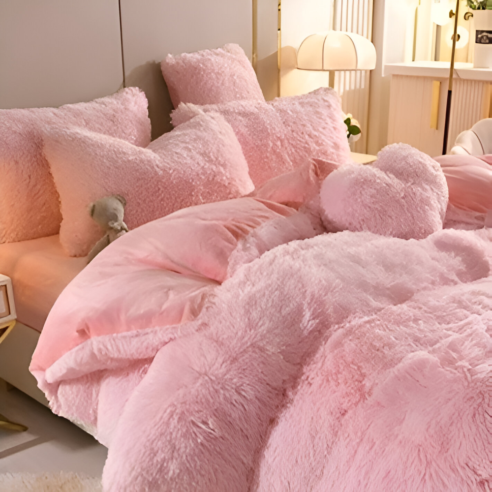 FlufFur Bettwäsche - Ultra Flauschige Fleece Bettdecke - Atmungsaktive Bettwäsche Set