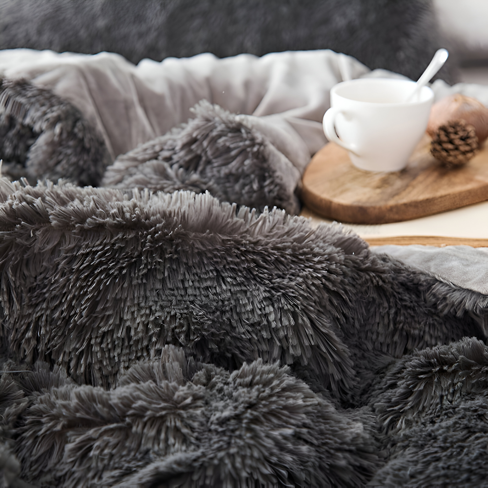 FlufFur Bettwäsche - Ultra Flauschige Fleece Bettdecke - Atmungsaktive Bettwäsche Set