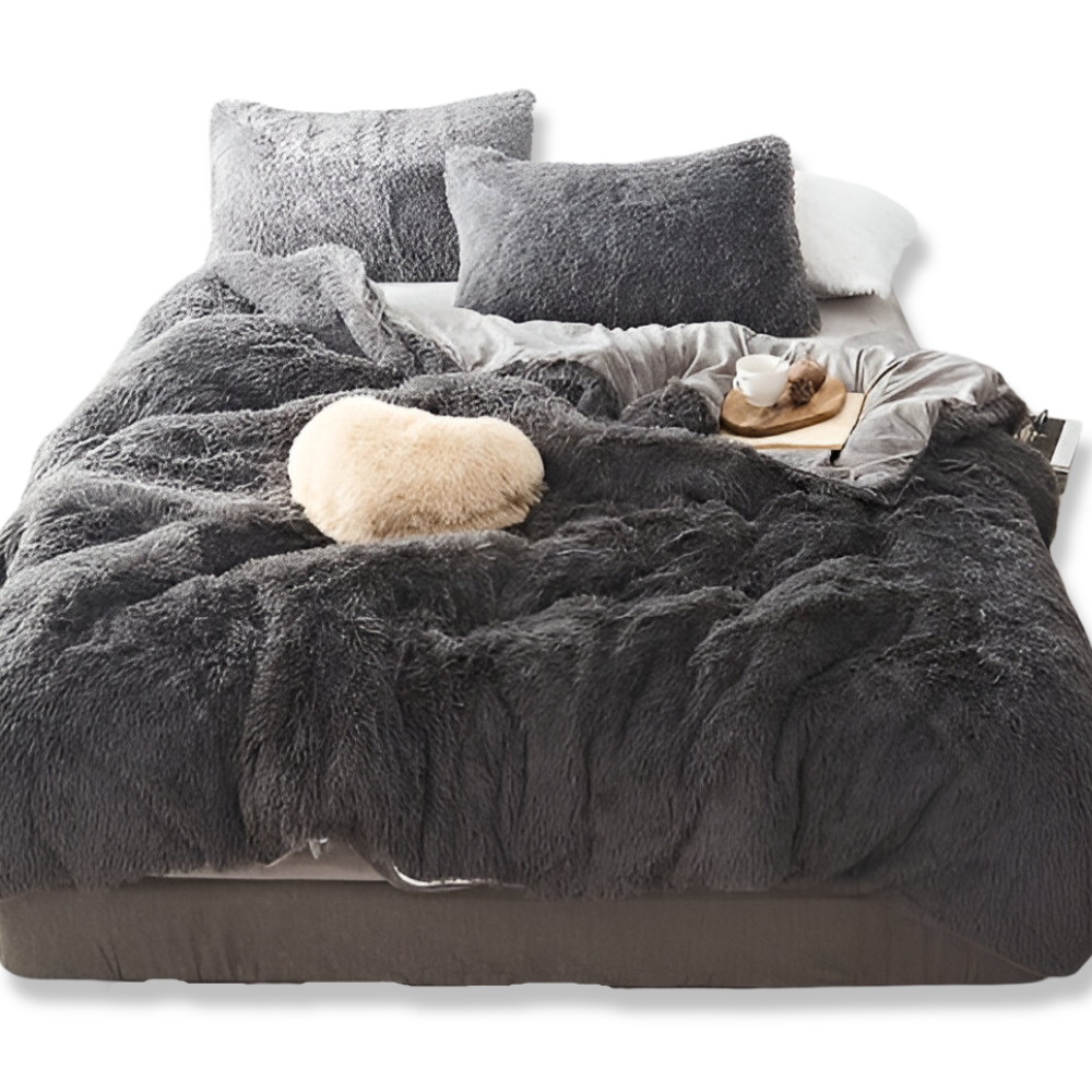 FlufFur Bettwäsche - Ultra Flauschige Fleece Bettdecke - Atmungsaktive Bettwäsche Set