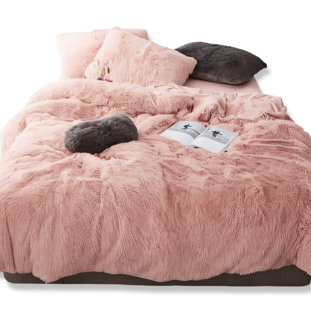 FlufFur Bettwäsche - Ultra Flauschige Fleece Bettdecke - Atmungsaktive Bettwäsche Set
