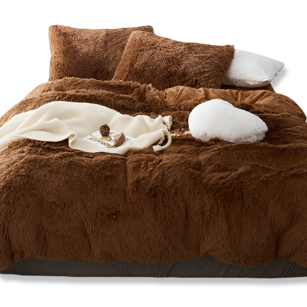 FlufFur Bettwäsche - Ultra Flauschige Fleece Bettdecke - Atmungsaktive Bettwäsche Set