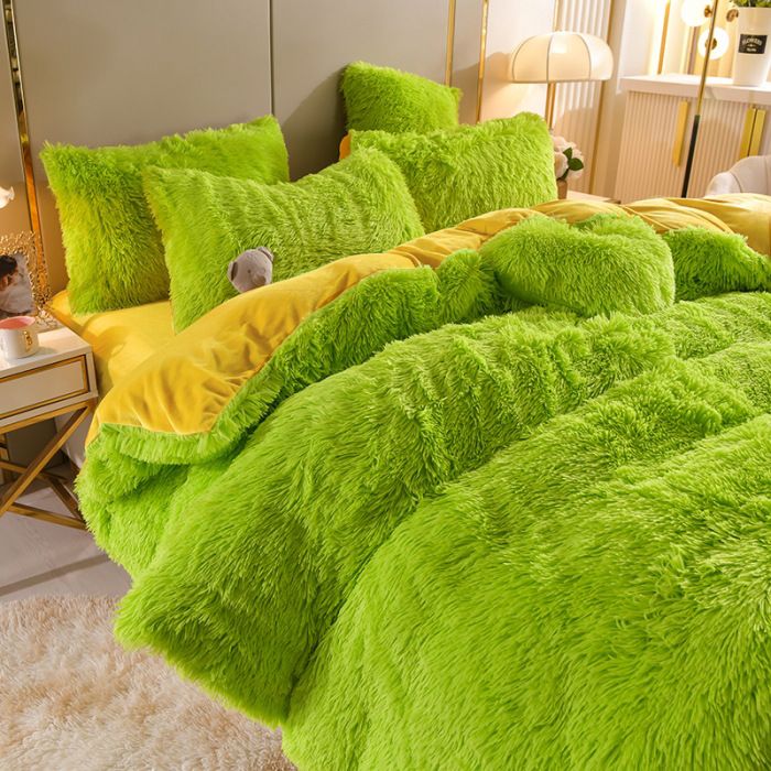 FlufFur Bettwäsche - Ultra Flauschige Fleece Bettdecke - Atmungsaktive Bettwäsche Set