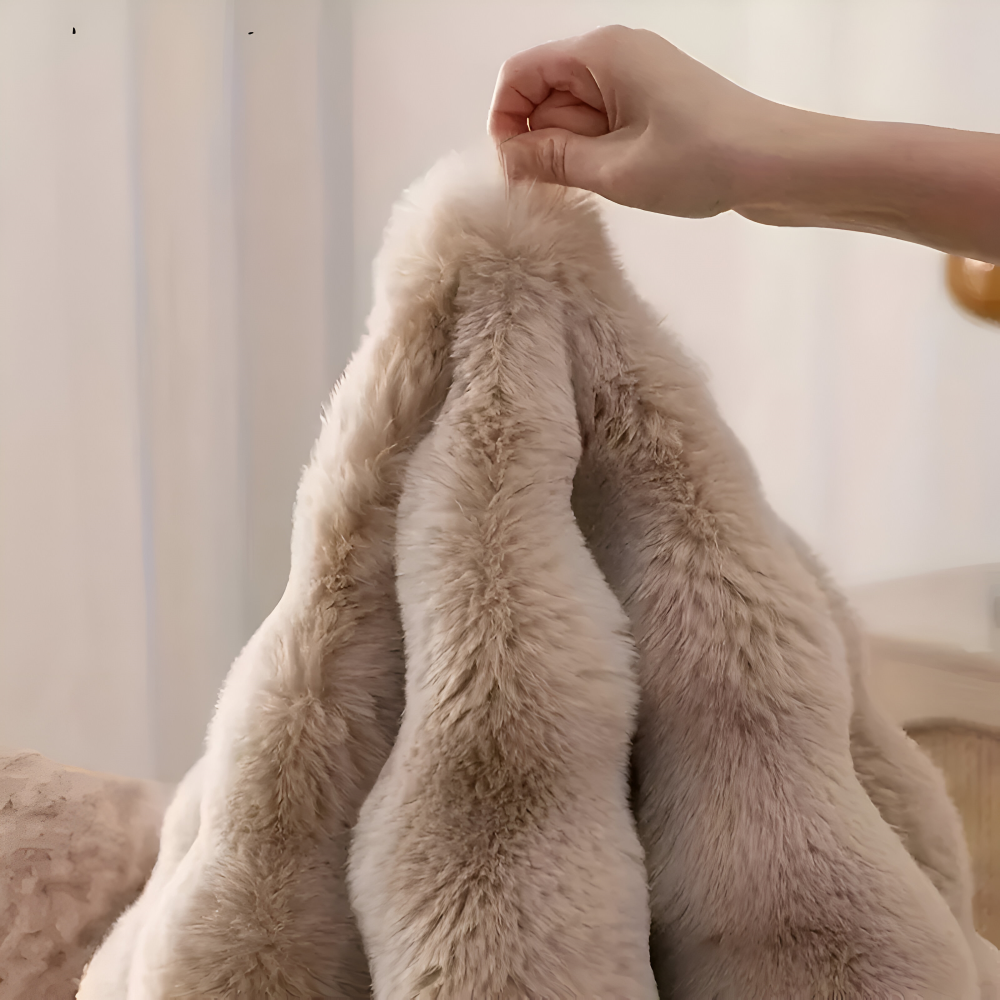 FluffCush Teppich - Flauschiger Premium Fleece, Rutschfest, Runde Dekorationsmatte