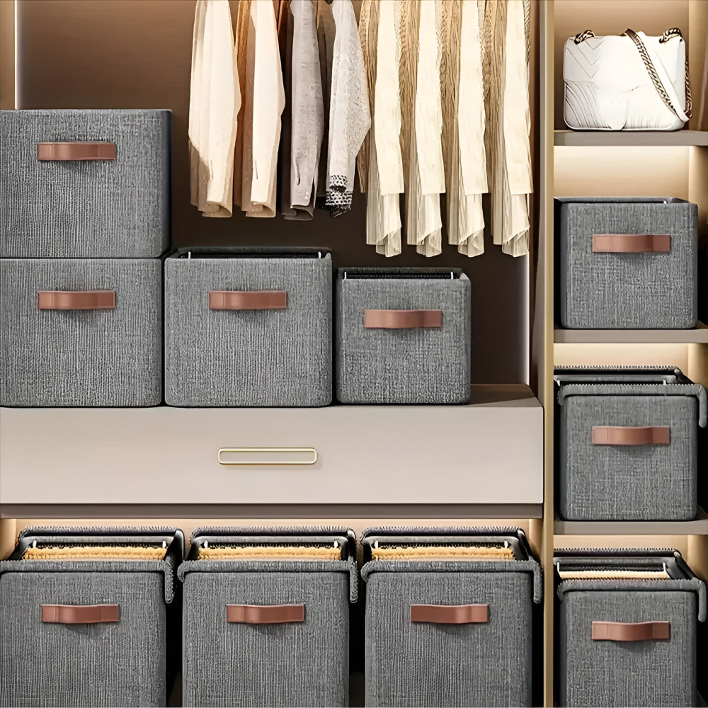 Faltbare Aufbewahrungsbox mit Deckel & Stahlrahmen – Kleiderschrank Organizer