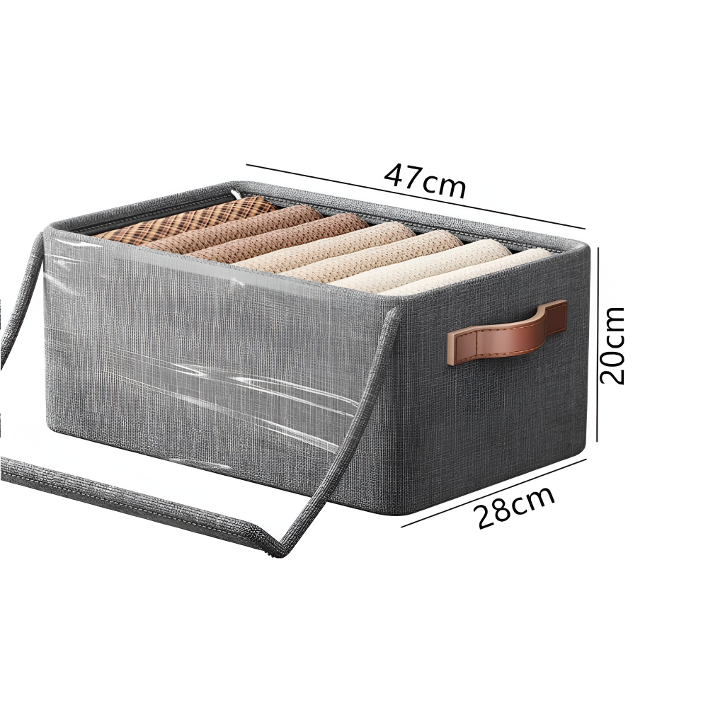 Faltbare Aufbewahrungsbox mit Deckel & Stahlrahmen – Kleiderschrank Organizer