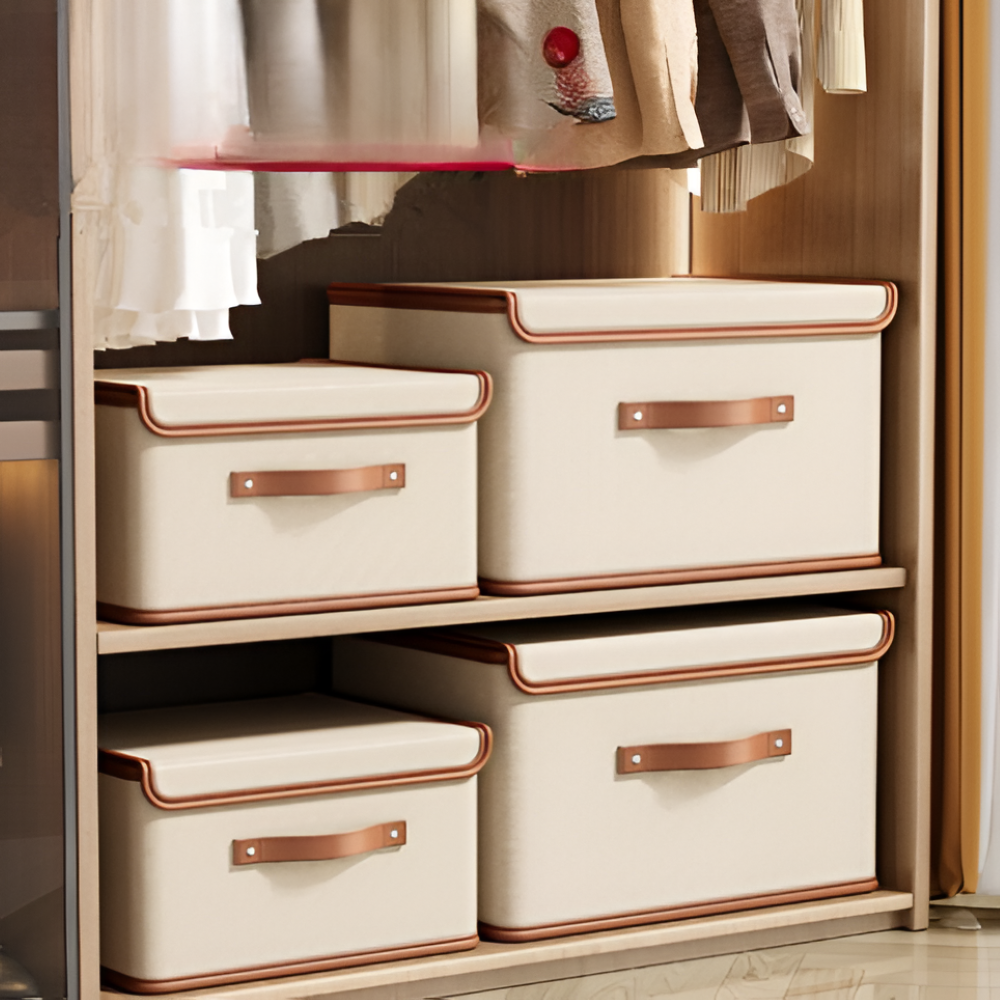 Faltbare Aufbewahrungsbox mit Deckel & Stahlrahmen – Kleiderschrank Organizer